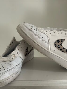 Nike White Sneakers Cheetah Print Size 7🔥